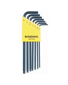 Bondhus Ball End Long Arm L-Wrench SAE 7pc Set (BLX7) Corrosion Resistant