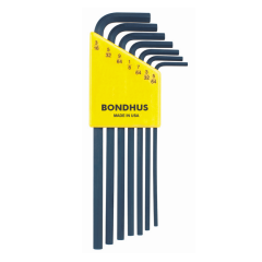 Bondhus Hex End Long Arm L-Wrench SAE 7pc Set (HLX7) Corrosion Resistant