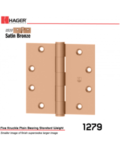 Hager 1279 4.5 x 4.5 US10 Full Mortise Hinge Stock No 009977