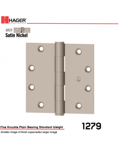 Hager 1279 4 x 4 US15 Full Mortise Hinge Stock No 009747