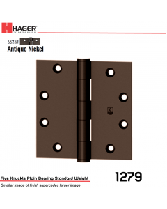 Hager 1279 4 x 4 US15A Full Mortise Hinge Stock No 009750