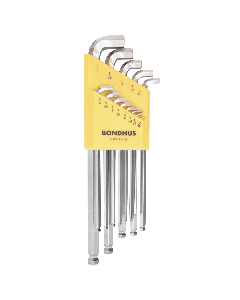 Bondhus Ball End Long Arm Stubby L-Wrench SAE 13pc Set (SBLX13B) Chrome finish