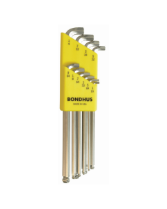 Bondhus Ball End Long Arm Stubby L-Wrench SAE 10pc Set (SBLX1OB) Chrome finish