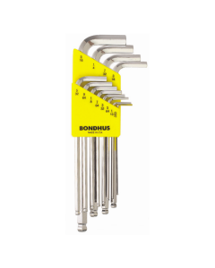 Bondhus Ball End Long Arm L-Wrench SAE 12pc Set (BLX12B) Chrome finish