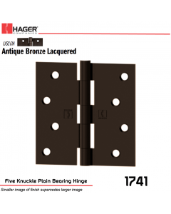 Hager 1741 US10A Full Mortise Hinge Stock No 030548