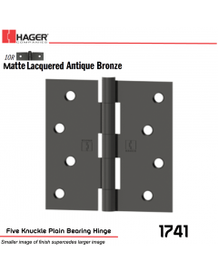 Hager 1741 US10R Full Mortise Hinge Stock No 038081