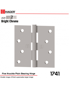 Hager 1741 US26 Full Mortise Hinge Stock No 033131