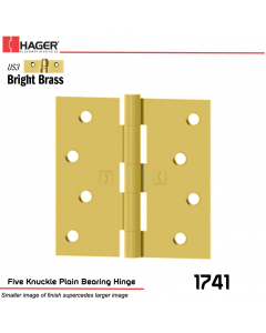 Hager 1741 US3 Full Mortise Hinge Stock No 033133