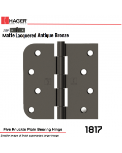 Hager 1817 US10R Full Mortise Hinge Stock No 041719