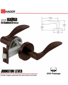 Hager 2310 Johnston Lever Tubular Lockset US10B Stock No 178648