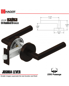 Hager 2310 Joshua Lever Tubular Lockset US10B Stock No 169469