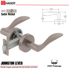 Hager 2310 Johnston Lever Tubular Lockset US15 Stock No 169701