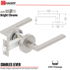 Hager 2310 Charles Lever Tubular Lockset US26 Stock No 193500