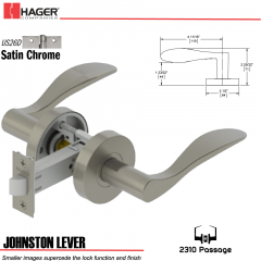 Hager 2310 Johnston Lever Tubular Lockset US26D Stock No 178410