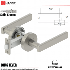 Hager 2310 Louis Lever Tubular Lockset US26D Stock No 169628