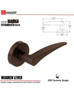 Hager 2317 Warren Lever Tubular Lockset US10B Stock No 171918