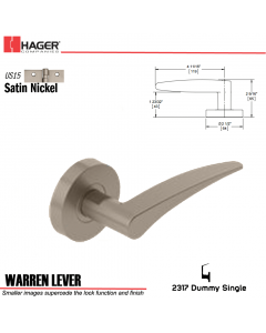 Hager 2317 Warren Lever Tubular Lockset US15 Stock No 171910