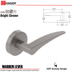 Hager 2317 Warren Lever Tubular Lockset US26 Stock No 171916