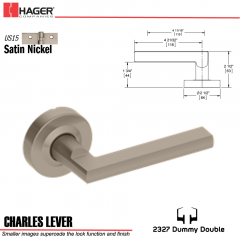 Hager 2327 Charles Lever Tubular Lockset US15 Stock No 180394