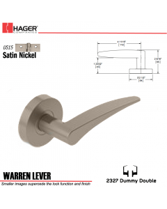 Hager 2327 Warren Lever Tubular Lockset US15 Stock No 180392