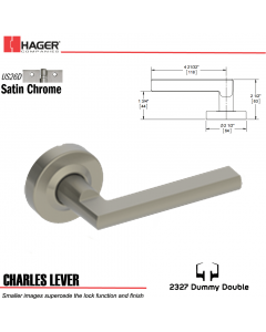 Hager 2327 Charles Lever Tubular Lockset US26D Stock No 180402