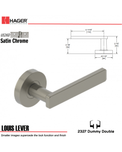 Hager 2327 Louis Lever Tubular Lockset US26D Stock No 180401