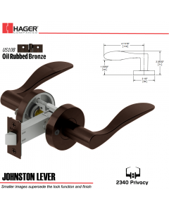 Hager 2340 Johnston Lever Tubular Lockset US10B Stock No 178649