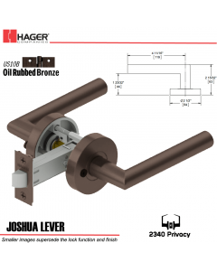 Hager 2340 Joshua Lever Tubular Lockset US10B Stock No 169471