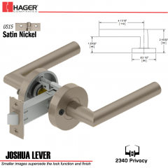 Hager 2340 Joshua Lever Tubular Lockset US15 Stock No 169688