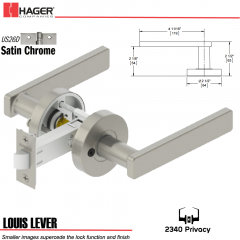 Hager 2340 Louis Lever Tubular Lockset US26D Stock No 169729