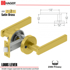 Hager 2340 Louis Lever Tubular Lockset US4 Stock No 169823