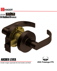 Hager 2510 Archer Lever US10B Door Lock Stock No 165559