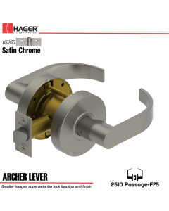 Hager 2510 Archer Lever US26D Door Lock Stock No 153754