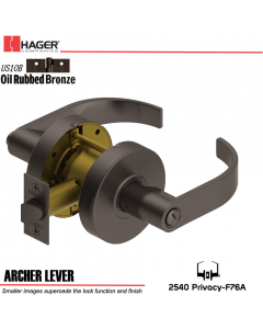 Hager 2540 Archer Lever US10B Door Lock Stock No 153688