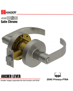 Hager 2540 Archer Lever US26D Door Lock Stock No 140491