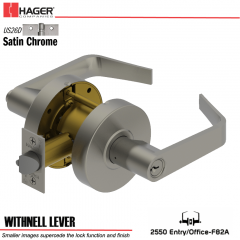 Hager 2550 Withnell Lever US26D Door Lock Stock No 137679