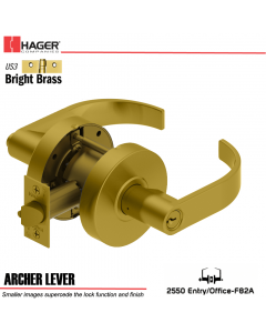 Hager 2550 Archer Lever US3 Door Lock Stock No 167420