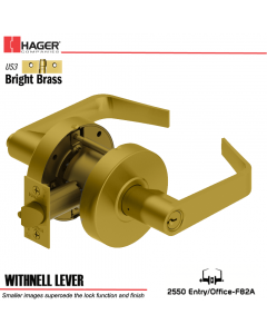 Hager 2550 Withnell Lever US3 Door Lock Stock No 134149