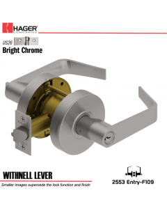 Hager 2553 Withnell Lever US26 Door Lock Stock No 170052