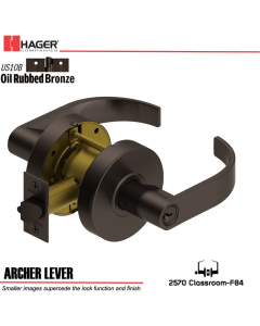 Hager 2570 Archer Lever US10B Door Lock Stock No 151876