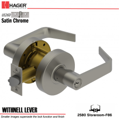 Hager 2580 Withnell Lever US26D Door Lock Stock No 160919