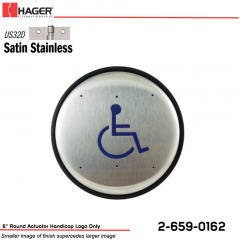 Hager 6 in. Round Actuator Handicap Logo Only Stock No 162699