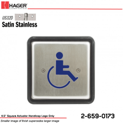 Hager 4.5 in. Square Actuator Handicap Logo Only Stock No 162711