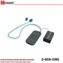 Hager 9-Volt Hard Wired to Actuator One Button Transmitter Stock No 162728