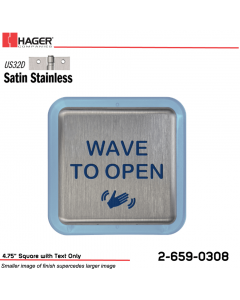 Hager 4.75 in. Square Actuator with Text Only Stock No 186794