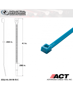 ACT AL-04-18-15-C 4 in. 18lb Fluorescent Blue Cable Tie