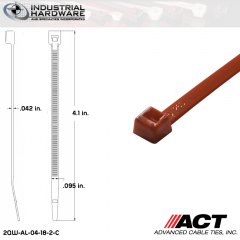 ACT AL-04-18-2-C 4 in. 18lb Red Cable Tie