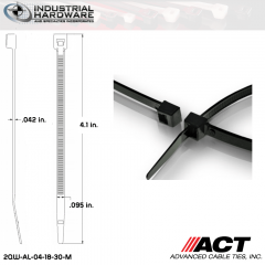 ACT AL-04-18-30-M Miniature 18 LB 4 in. Nylon Heat Stabilized Black Cable Tie (10000 Pcs/Case)