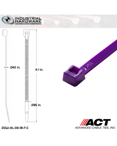 ACT AL-04-18-7-C 4 in. 18lb Purple Cable Tie