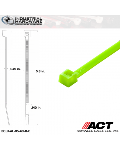 ACT AL-05-40-11-C 5 in. 40 lb Fluorescent Green Cable Tie